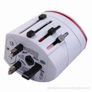 Universal Travel Adapter, Power-up Gears through AC Power Port and USB Power Port Simaltaneously